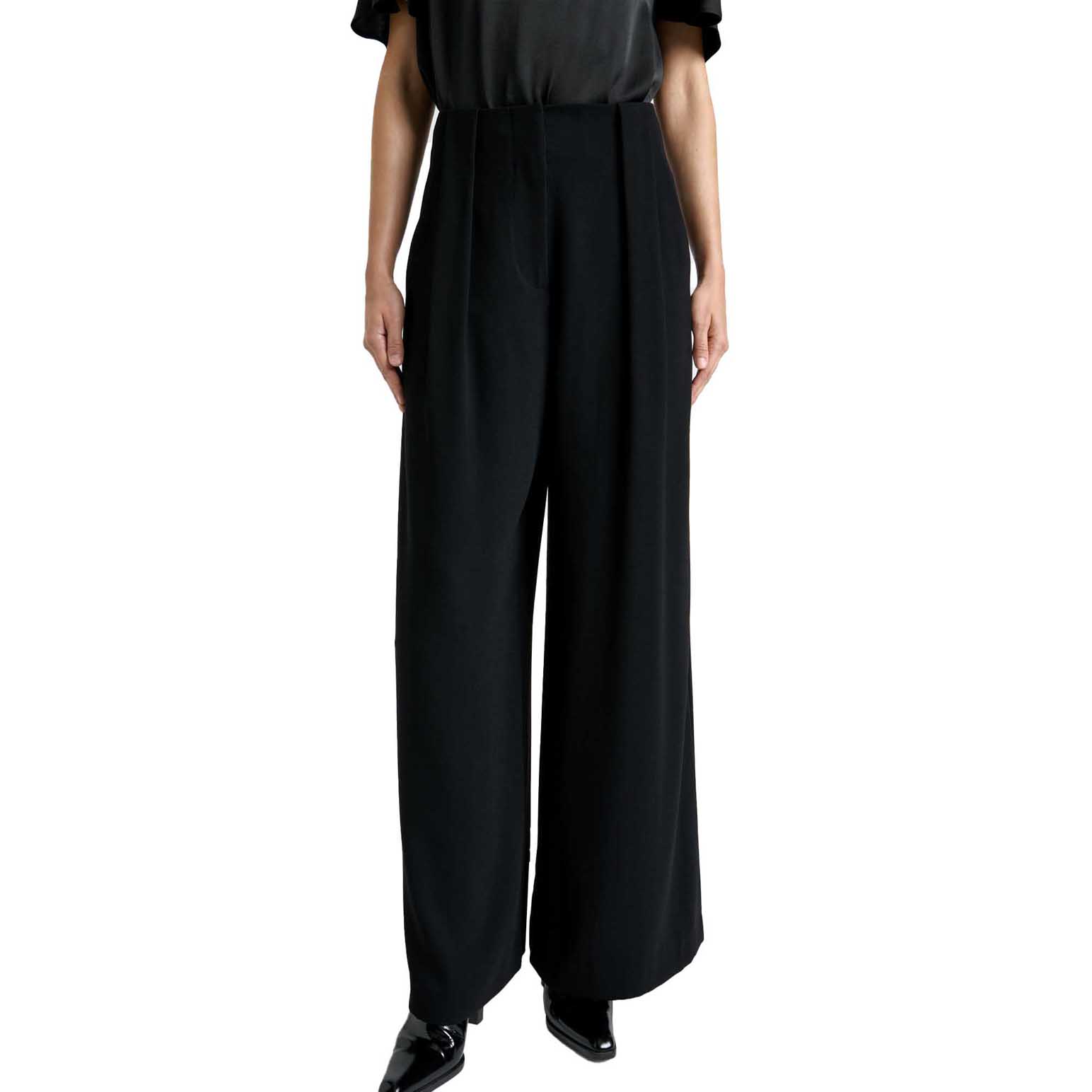 Cue Recycled Crepe Pleated Wide Leg Pant